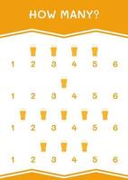 How many of Beer, game for children. Vector illustration, printable worksheet