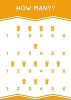 How many of Beer, game for children. Vector illustration, printable worksheet