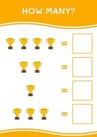 How many of Trophy, game for children. Vector illustration, printable worksheet