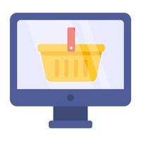 Editable design icon of online shopping vector