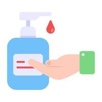 Flat design icon of hand sanitizer vector