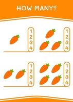 How many of Carrot, game for children. Vector illustration, printable worksheet