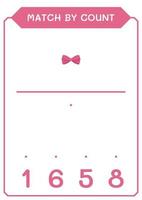 Match by count of Ribbon, game for children. Vector illustration, printable worksheet