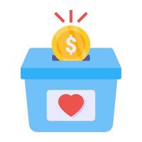 An editable design icon of money box vector