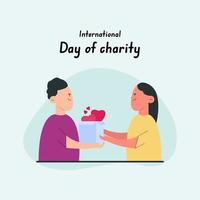 ilustración del concepto del día internacional de la caridad vector