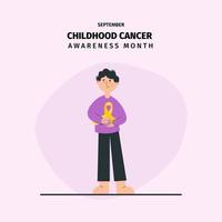 ilustración del concepto del mes de concientización sobre el cáncer infantil vector