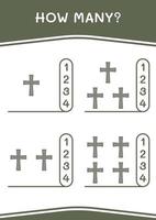 How many of Christian cross, game for children. Vector illustration, printable worksheet