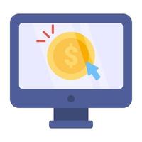 Conceptual flat design icon of pay per click vector