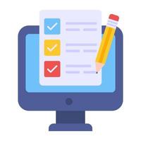 Linear design icon of online checklist vector