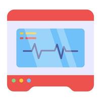 un icono de diseño único del monitor de ecg vector