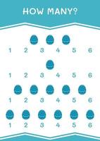 How many of Easter egg, game for children. Vector illustration, printable worksheet