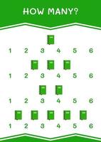 How many of Notebook, game for children. Vector illustration, printable worksheet
