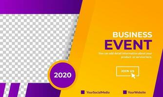 Business event social media post template vector