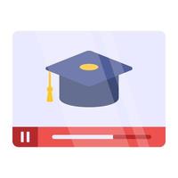 icono de diseño único de video educativo vector