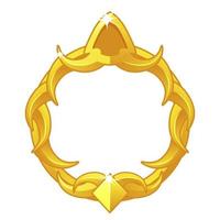 Gold game frame avatar, luxury round template for game ui. vector