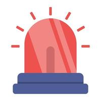 Revolving red light icon, vector design of siren