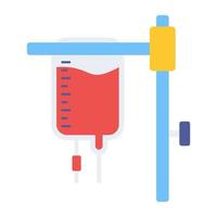 Conceptual flat design icon of iv drip vector