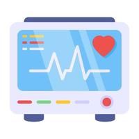 un icono de diseño único del monitor de ecg vector