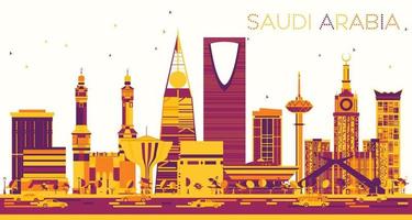 Abstract Saudi Arabia Skyline with Color Landmarks. vector