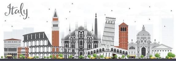 Italy Skyline with Landmarks. vector