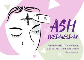 Young Man Receiving the Blessed Cross on Ash Wednesday vector