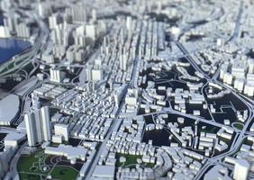 big city top view. illustration in casual graphic design. fragment hong kong 3d render photo