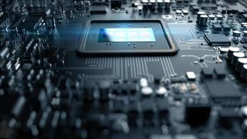 a fragment of computer hardware components. powerful cpu on a chip photo