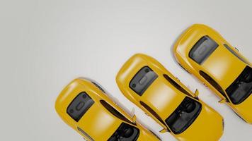 auto yellow. 3d illustration of fragments of vehicles on a white background. photo