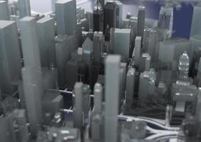 big city in the mountains top view. illustration in casual graphic design. fragments New York 3D render