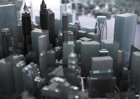 vista superior de la gran ciudad. ilustración en diseño gráfico casual. fragmento hong kong render 3d foto