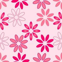 seamless pattern with pink flowers. vector