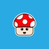 Cute mushroom stickers illustration. vector