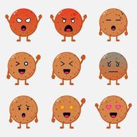 Cute cookie cartoon character. vector