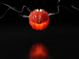 Artificial Intelligence. color golden brain image photo
