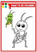 coloring book for kids.grasshopper vector