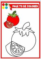 coloring book for kids. tomato vector