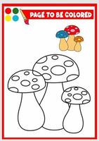 libro para colorear para niños. hongo vector