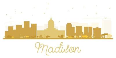 Madison City skyline golden silhouette. vector