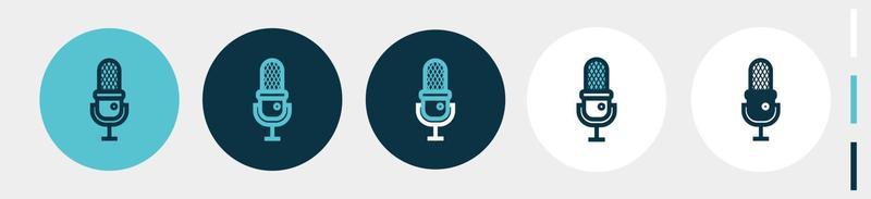 microphone vintage set icons. classic microphone isolated on white