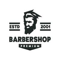 logotipo de la peluquería de caballeros vector