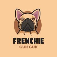 logotipo de perro francés vector