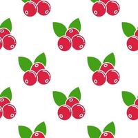 Cowberry with leaves seamless pattern vector