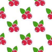 Cowberry with leaves seamless pattern vector