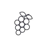 Grape branch line icon isolated vector illustration