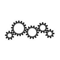 Solution. Connection gears isolated vector illustration