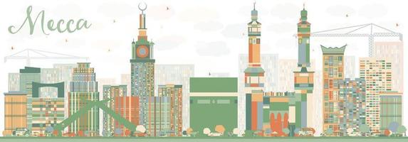 Abstract Mecca Skyline with Color Landmarks. vector