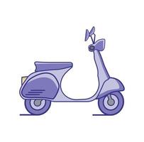 icono de estilo plano de scooter púrpura vector