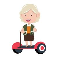 Old Woman On Hoverboard Vector
