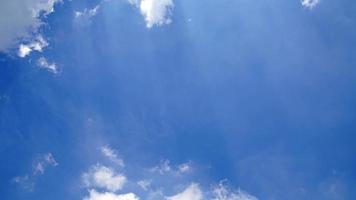 White cloud and blue sky background with copy space photo