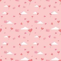 Pink background seamless pattern vector illustration. Design for love and relationship, valentine day or wedding day card.